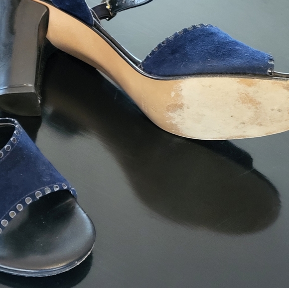 Amalfi by Rangoni made in Florence navy calf skin 8 AAA heel sandals - Picture 8 of 8